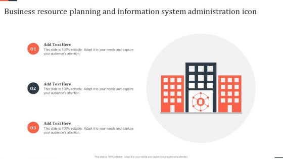 Business Resource Planning And Information System Administration Icon Diagrams PDF