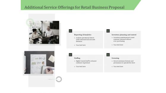 Business Retail Shop Selling Additional Service Offerings For Retail Business Proposal Introduction PDF