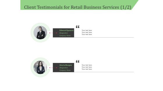 Business Retail Shop Selling Client Testimonials For Retail Business Services Designation Mockup PDF