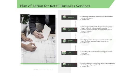 Business Retail Shop Selling Plan Of Action For Retail Business Services Pictures PDF