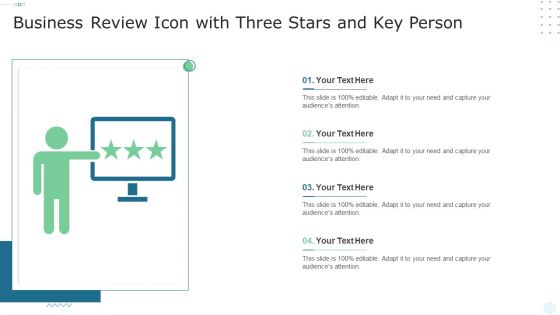 Business Review Icon With Three Stars And Key Person Clipart PDF