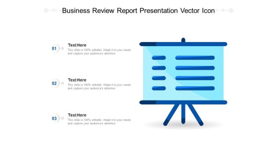 Business Review Report Presentation Vector Icon Ppt PowerPoint Presentation Layouts Example File PDF