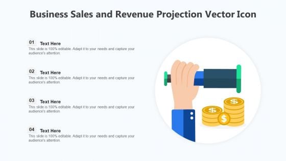 Business Sales And Revenue Projection Vector Icon Ppt Images PDF