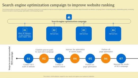 Business Sales Optimization Advertisement Campaign Search Engine Optimization Campaign To Improve Sample PDF