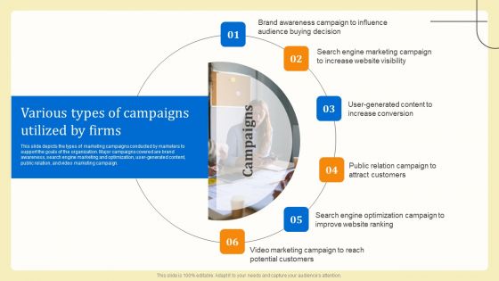 Business Sales Optimization Advertisement Campaign Various Types Of Campaigns Utilized By Firms Guidelines PDF