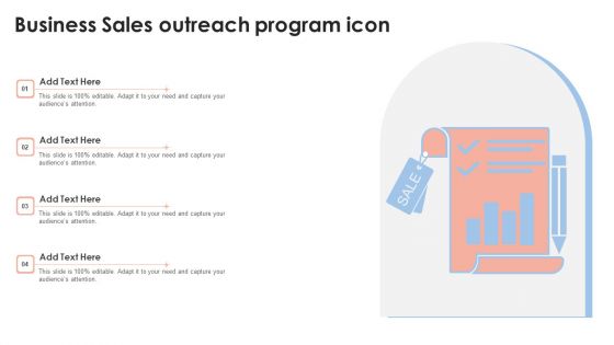Business Sales Outreach Program Icon Slides PDF