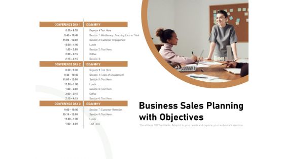 Business Sales Planning With Objectives Ppt PowerPoint Presentation File Slide Portrait PDF