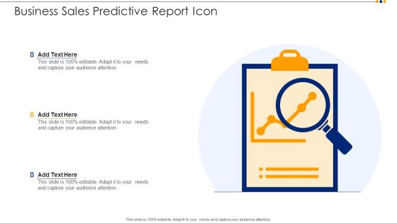Business Sales Predictive Report Icon Ppt Ideas Portrait PDF