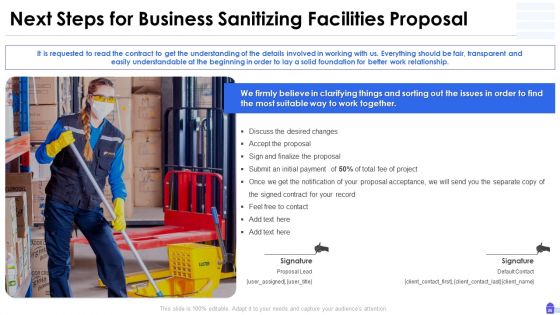 Business Sanitizing Facilities Proposal Ppt PowerPoint Presentation Complete Deck With Slides