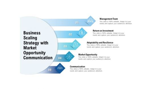 Business Scaling Strategy With Market Opportunity Communication Ppt PowerPoint Presentation Styles Example Topics