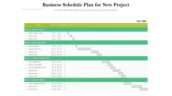 Business Schedule Plan For New Project Ppt PowerPoint Presentation Layouts Introduction PDF