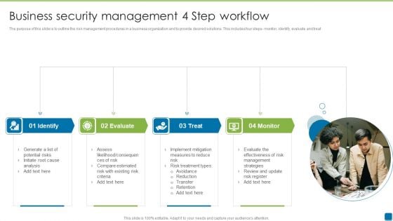 Business Security Management 4 Step Workflow Icons PDF