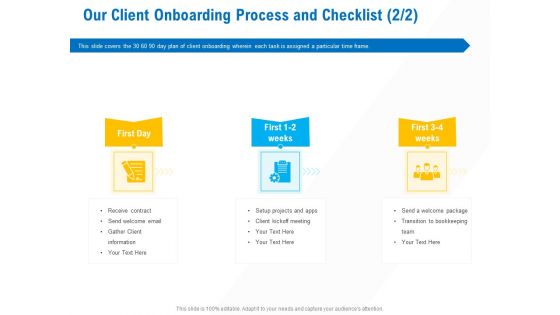 Business Service Provider Our Client Onboarding Process And Checklist Contract Themes PDF