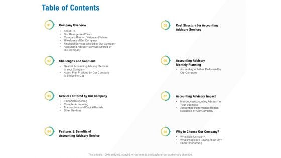 Business Service Provider Table Of Contents Template PDF Business Service Provider Table Of Contents Template PDF