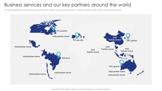 Business Services And Our Key Partners Around The World Graphics PDF