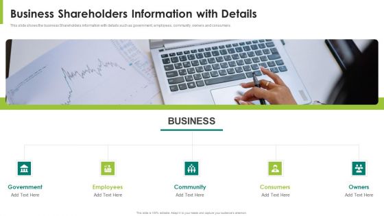 Business Shareholders Information With Details Ppt Icon Inspiration PDF