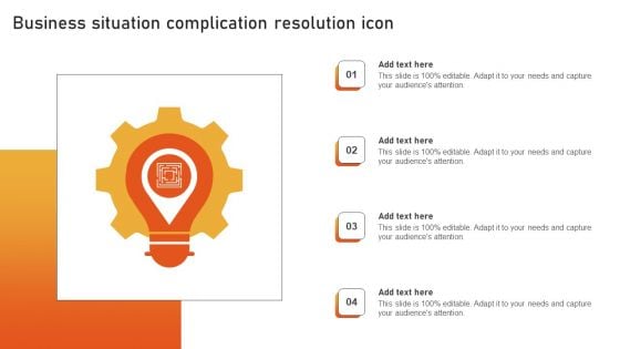 Business Situation Complication Resolution Icon Background PDF