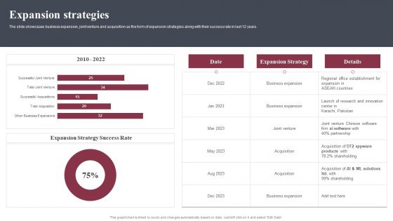 Business Software Development Company Profile Expansion Strategies Themes PDF