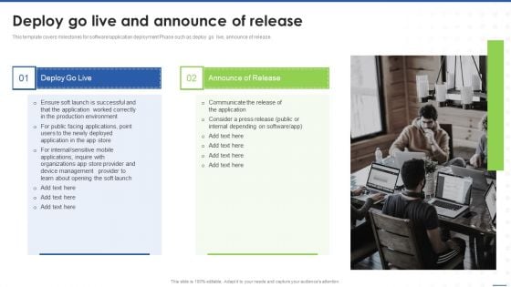 Business Software Playbook Deploy Go Live And Announce Of Release Summary PDF