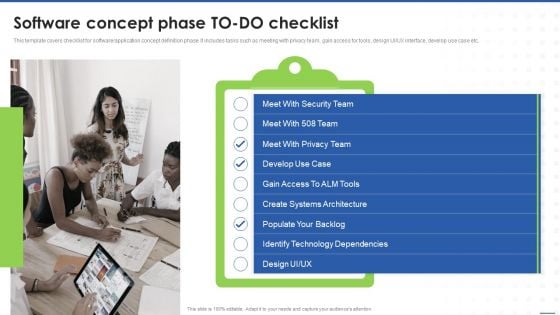 Business Software Playbook Software Concept Phase TO DO Checklist Template PDF