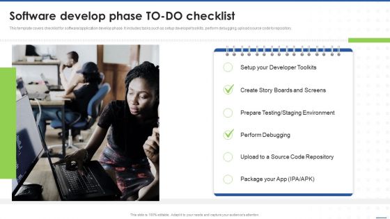 Business Software Playbook Software Develop Phase TO DO Checklist Template PDF