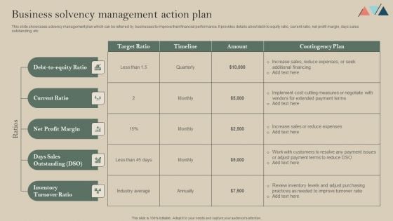 Business Solvency Management Action Plan Slides PDF