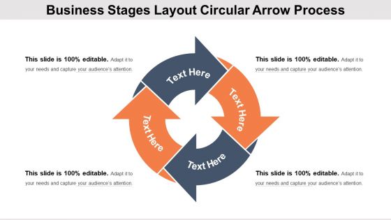 Business Stages Layout Circular Arrow Process Ppt PowerPoint Presentation File Example PDF