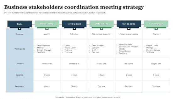 Business Stakeholders Coordination Meeting Strategy Demonstration PDF Business Stakeholders Coordination Meeting Strategy Demonstration PDF