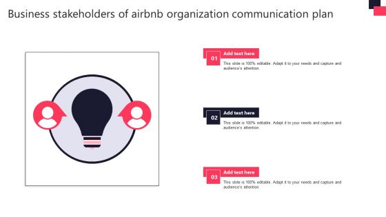 Business Stakeholders Of Airbnb Organization Communication Plan Icons PDF