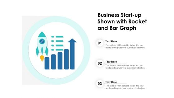 Business Start Up Shown With Rocket And Bar Graph Ppt PowerPoint Presentation File Ideas PDF