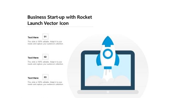 Business Start Up With Rocket Launch Vector Icon Ppt PowerPoint Presentation Gallery Pictures PDF