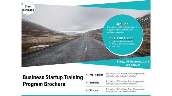 Business Startup Training Program Brochure Ppt PowerPoint Presentation Gallery Examples PDF