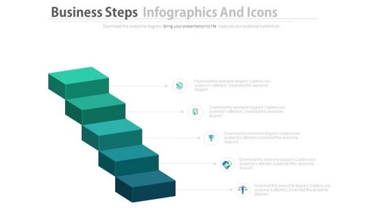 Business Steps Diagram With Icons Powerpoint Slides