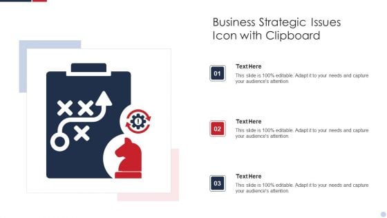 Business Strategic Issues Icon With Clipboard Information PDF