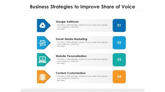 Business Strategies To Improve Share Of Voice Ppt PowerPoint Presentation File Grid PDF Business Strategies To Improve Share Of Voice Ppt PowerPoint Presentation File Grid PDF