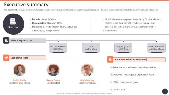 Business Strategy Consulting Solutions Company Outline Executive Summary Elements PDF Business Strategy Consulting Solutions Company Outline Executive Summary Elements PDF
