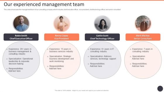 Business Strategy Consulting Solutions Company Outline Our Experienced Management Team Microsoft PDF Business Strategy Consulting Solutions Company Outline Our Experienced Management Team Microsoft PDF