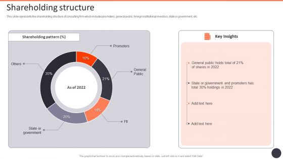 Business Strategy Consulting Solutions Company Outline Shareholding Structure Professional PDF