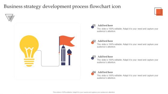 Business Strategy Development Process Flowchart Icon Download PDF