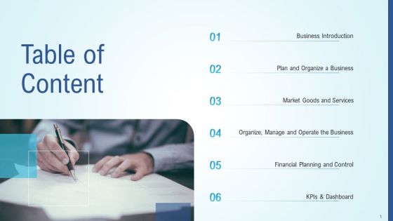 Business Strategy Development Process Table Of Content Demonstration PDF