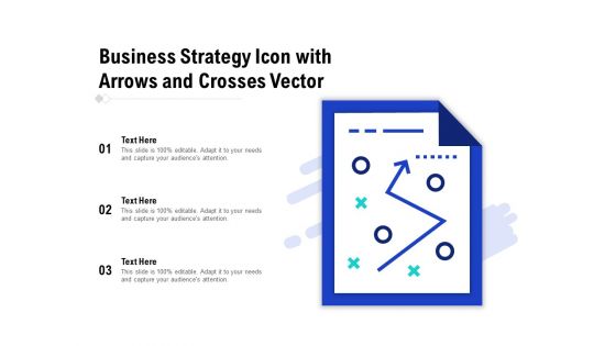 Business Strategy Icon With Arrows And Crosses Vector Ppt PowerPoint Presentation Infographic Template Layout