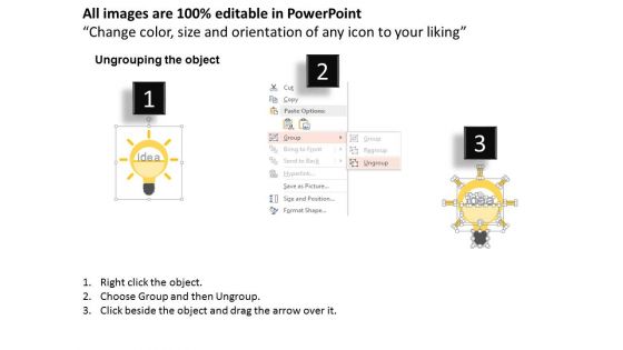 Business Strategy Idea Bulb Diagram Powerpoint Template