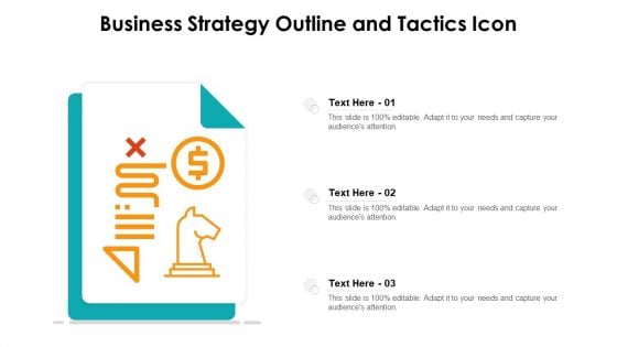 Business Strategy Outline And Tactics Icon Ppt Icon Microsoft PDF