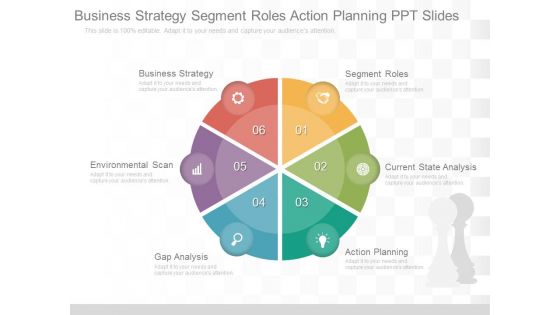 Business Strategy Segment Roles Action Planning Ppt Slides