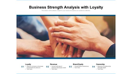 Business Strength Analysis With Loyalty Ppt PowerPoint Presentation Summary Background Designs PDF