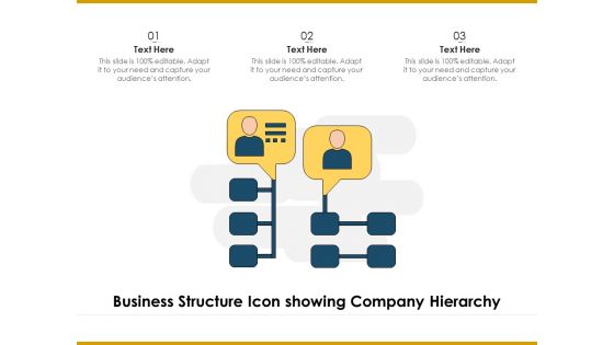 Business Structure Icon Showing Company Hierarchy Ppt PowerPoint Presentation Outline Slideshow PDF