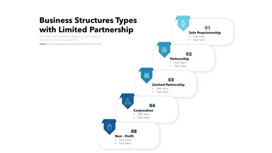 Business Structures Types With Limited Partnership Ppt PowerPoint Presentation Outline Infographic Template PDF