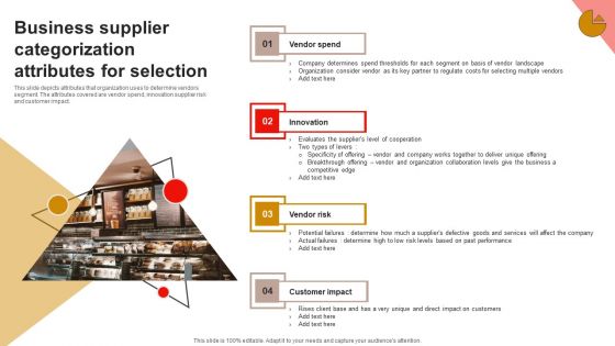 Business Supplier Categorization Attributes For Selection Professional PDF