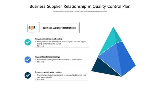 Business Supplier Relationship In Quality Control Plan Ppt PowerPoint Presentation Icon Professional PDF