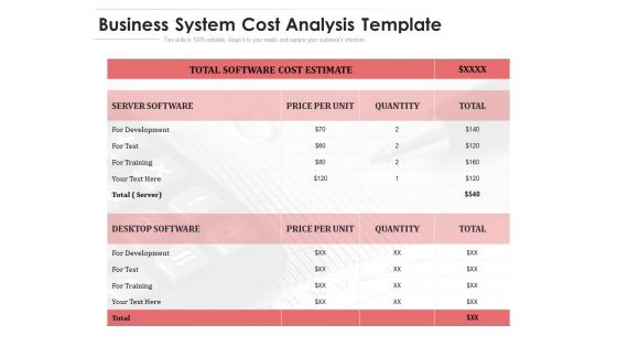 Business System Cost Analysis Template Ppt PowerPoint Presentation Professional Themes PDF